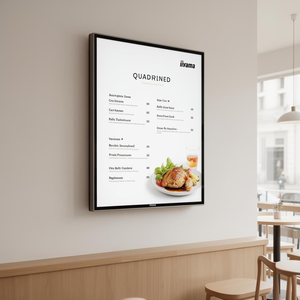 32" signage-skærm med Cyber Signage indhold